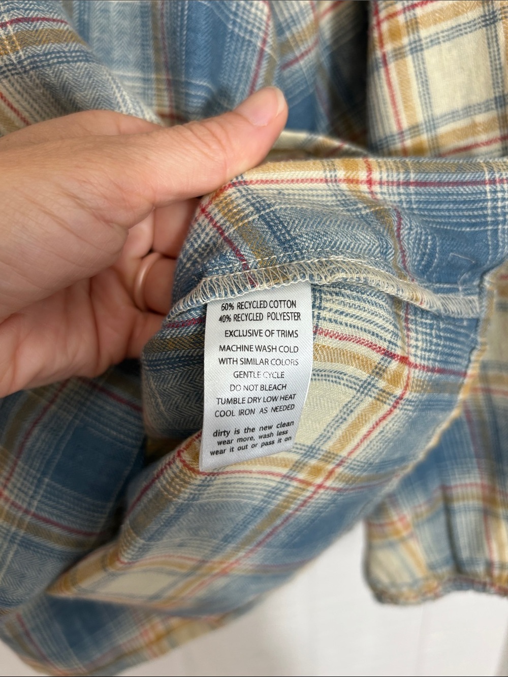 Toad&Co Blue and Cream Plaid Peasant Tunic size Large - Picture 5 of 8